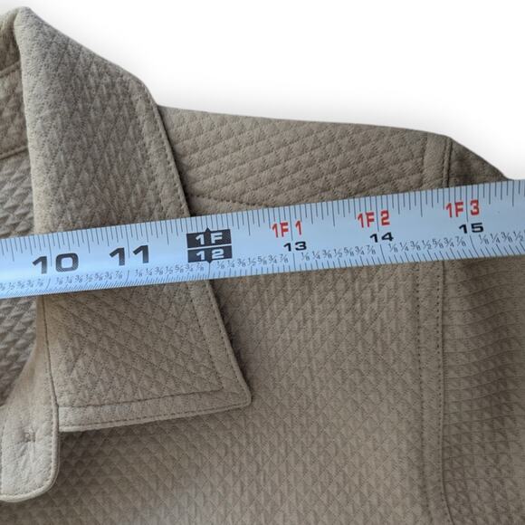 Christopher & Banks Sz S Embroidered Shirt Shacket Tan Beaded Canoe Motif - Picture 8 of 9
